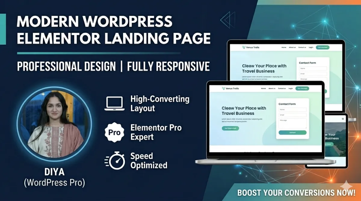 design a modern WordPress Elementor landing page or Squeeze page