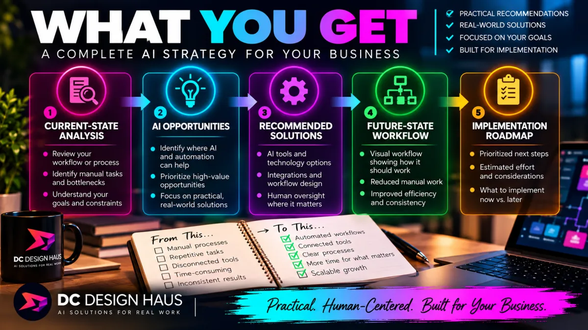 analyze your business workflow and create a practical AI strategy.