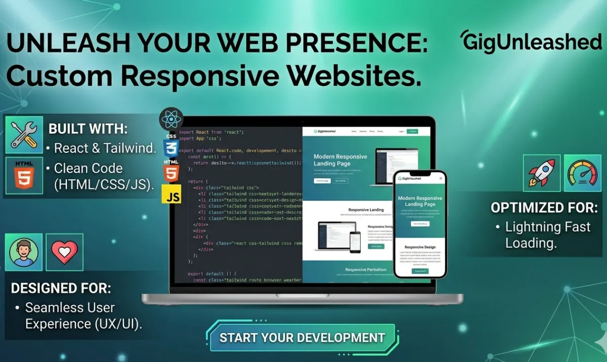 create a responsive website using HTML, CSS, javascript, react, and tailwind