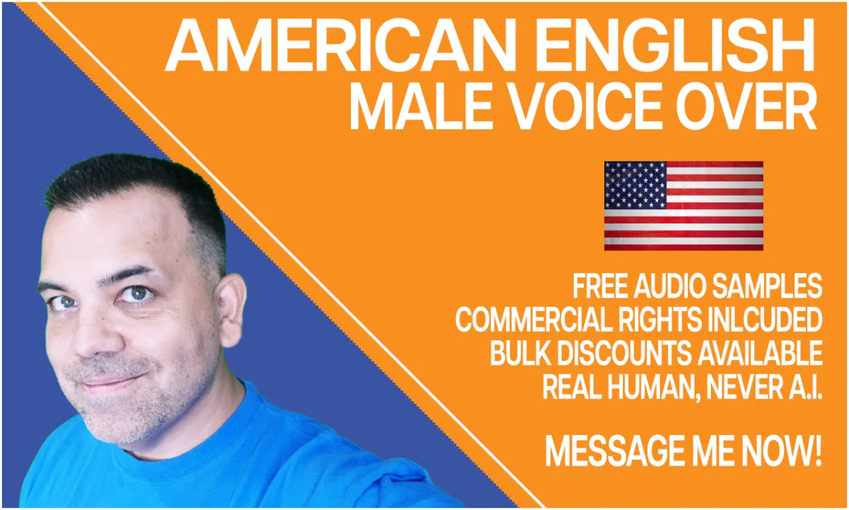 record a professional American male voice over 