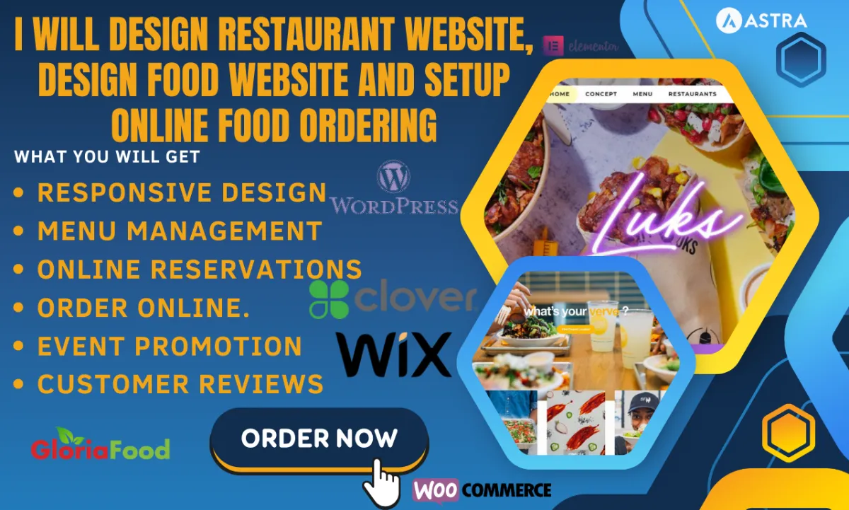 restaurant website, design food website and setup online food ordering