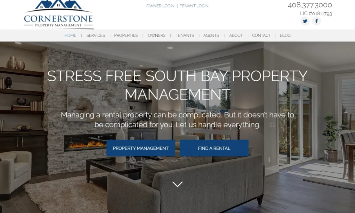 design property management website, vacation website, short term rentals