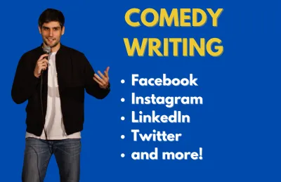 write jokes, comedy script, or humor so you seem funny