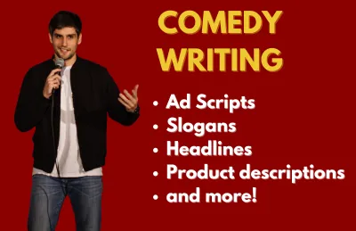 write jokes, comedy script, or humor so you seem funny