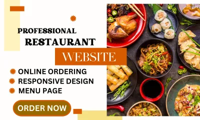 Design restaurant website, food website, online ordering, catering website.