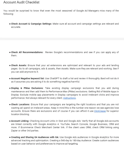Detailed Google Ads Account Audit with a 1-on-1 Meeting