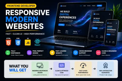 create a modern, responsive and high-performance frontend website