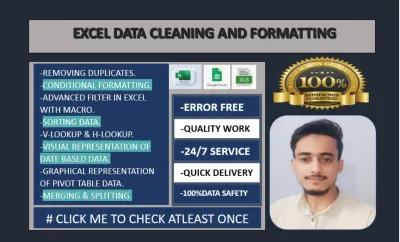 clean, split, merge & format excel data