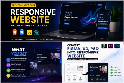 create a modern, responsive and high-performance frontend website