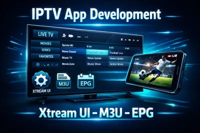 develop android, ios iptv app with live streaming, vod, smart TV ott platform